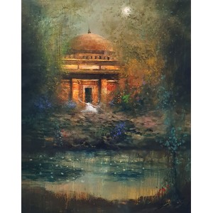 A. Q. Arif, 22 x 28 Inch, Oil on Canvas, Cityscape Painting, AC-AQ-550